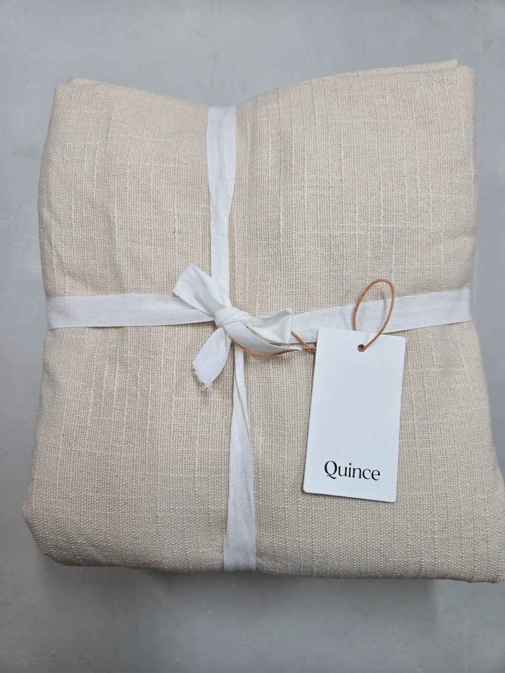 NWT QUINCE Set Of 2 48x84 Cotton Slub Curtains Natural 0720